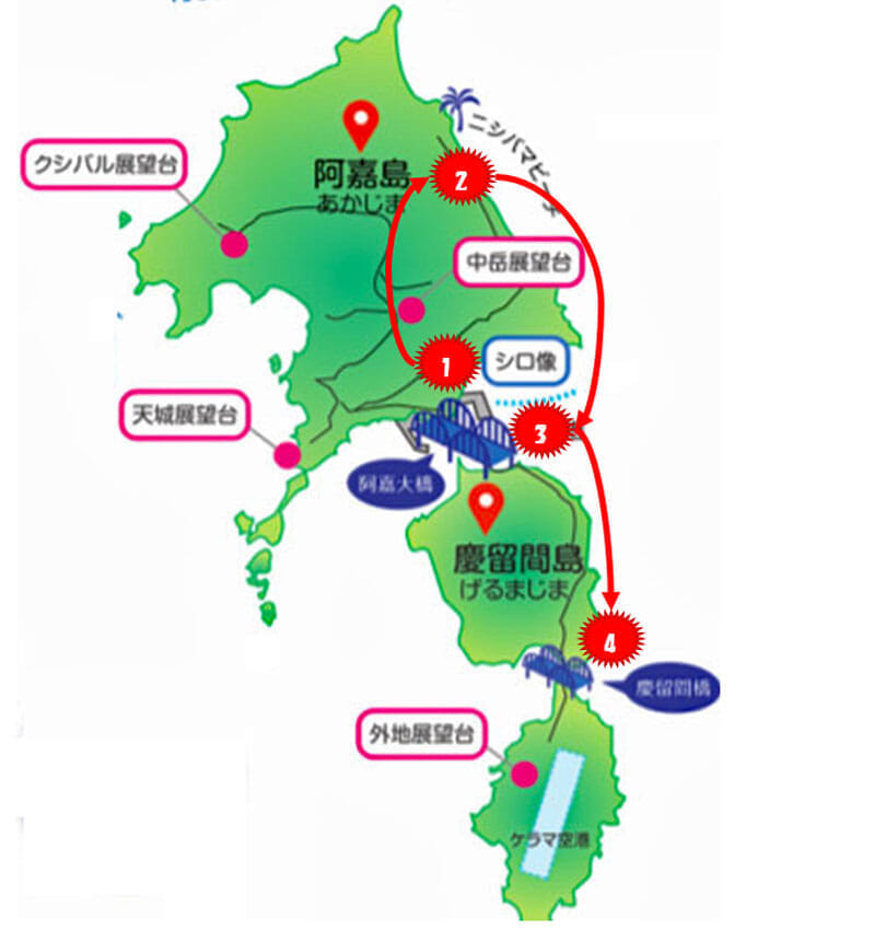 慶良間諸島の地図