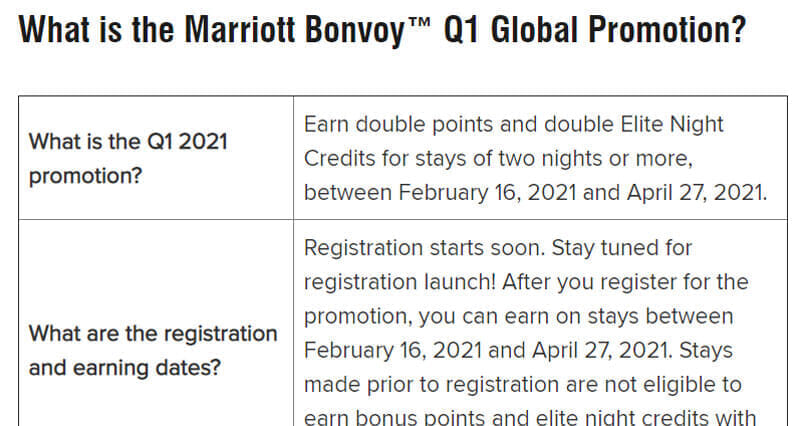 What is the Marriott Bonvoy Q1 Global Promotion?