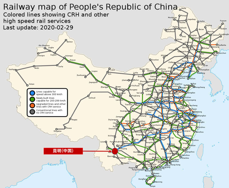 中国鉄道 路線図