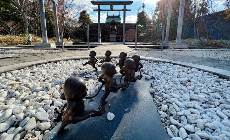 鉄道神社 銅像