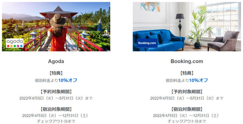 「Open For Travel」キャンペーン Agoda・Booking.com