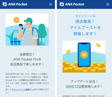 「ANA Pocket」　2022年4月28日～5月9日