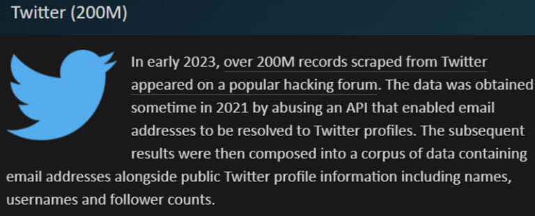 Twitter 情報漏洩 2023年