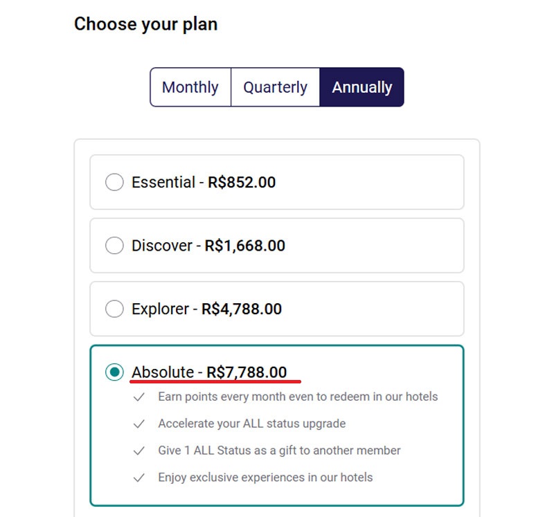ACCOR「ALL Signature」 入会画面1