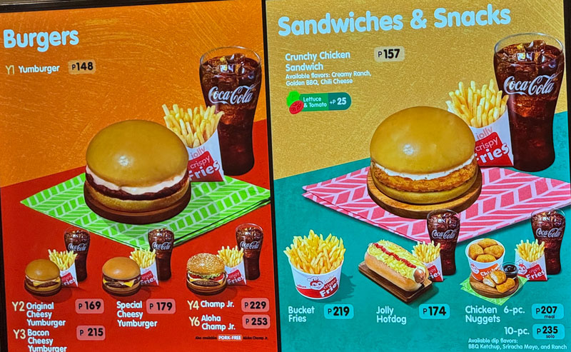 ジョリビー メニュー ハンバーガー