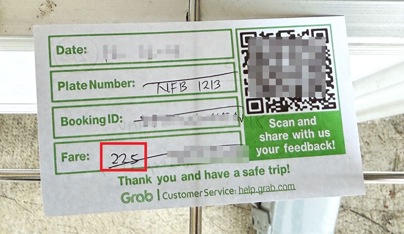 Grabスタンドで発券されるチケット