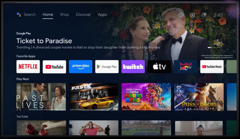Android TV HOME画面