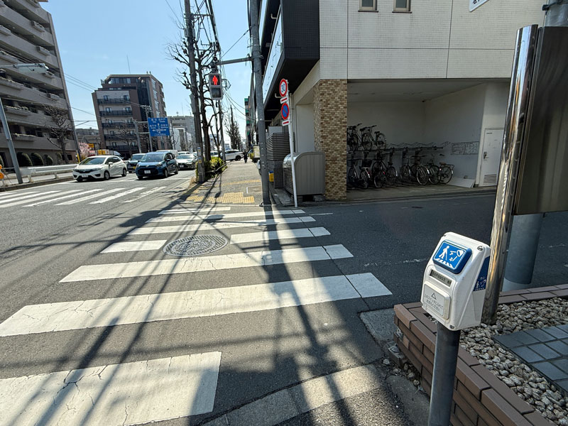 環八ウォーキング 音響用押ボタン式信号機 タッチ式スイッチ