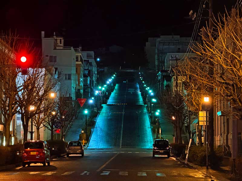 函館ロープウェーに至る坂