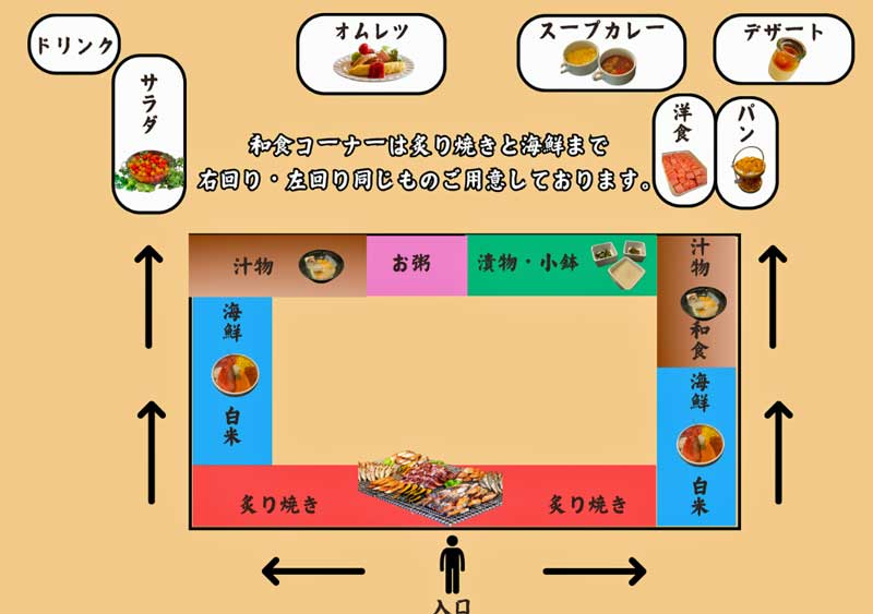 ラビスタ函館ベイ 朝食 会場マップ