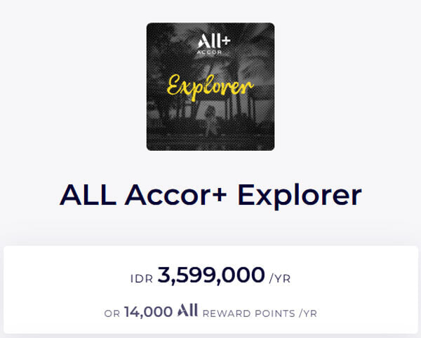 ALL Accor+ Explorer 年会費(IDR)