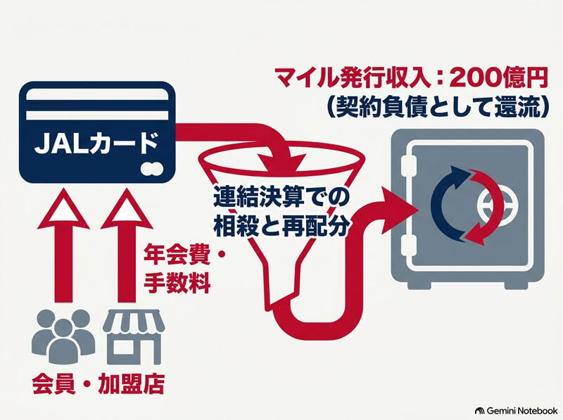 JALカードの年会費や手数料がマイル収益として計上される仕組み