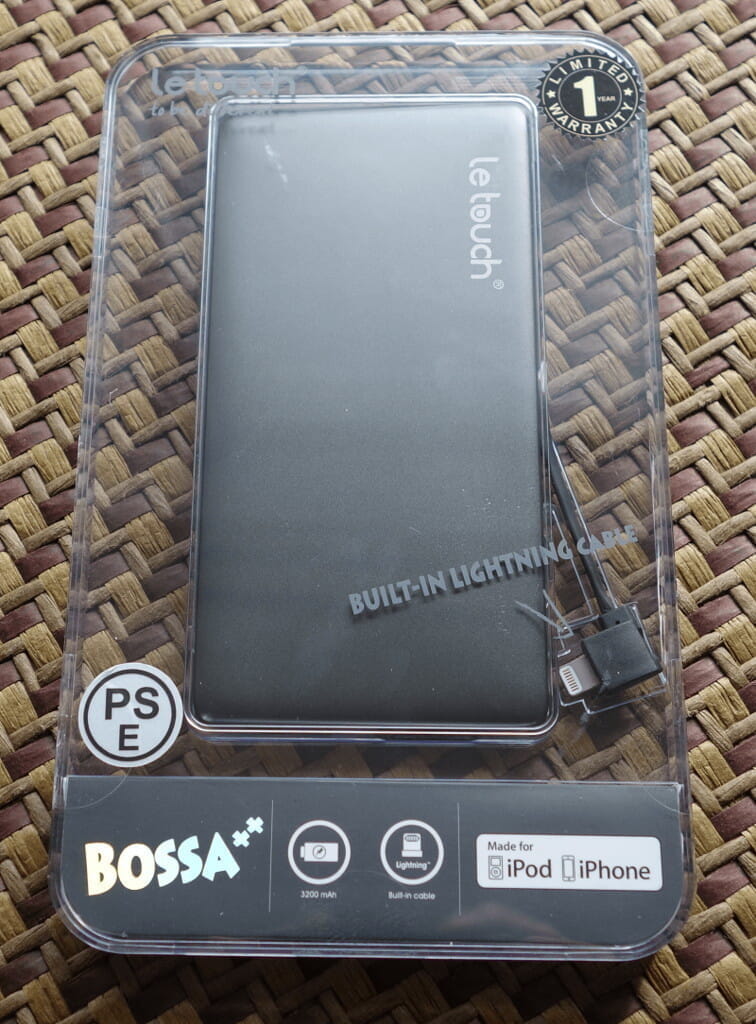 Lightningケーブル内蔵モバイルバッテリー「BOSSA++ Letouch」、特異点を超えた極薄の6.5mm（iPhone向け）。