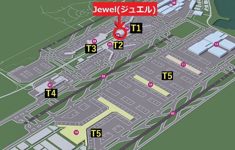 シンガポール・チャンギ空港の「Jewel」(ジュエル)。空港内に自然溢れる庭園・トレイル・スライダー・大迷路。