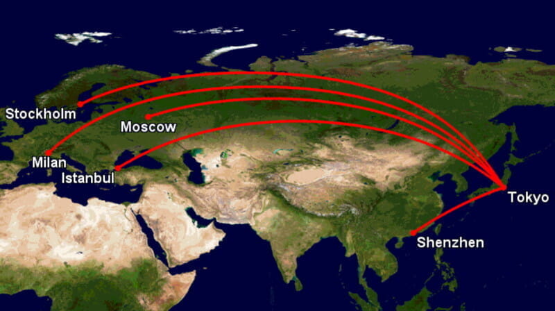 ANAが５都市に新規就航、ストックホルム・イスタンブール・深圳・ミラノ・モスクワ