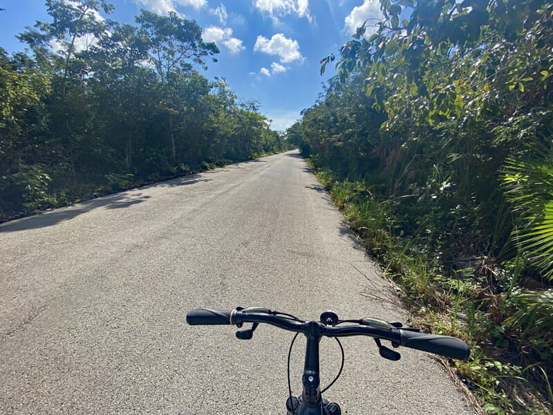 南国の離島を自転車で一周60km、コスメル島の海沿い自転車専用道路を走る